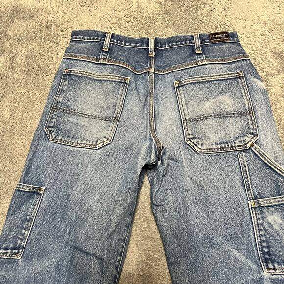 All American Clothing Co Jeans Mens 34 X 32 Blue Straight 90s Made USA Carpenter - Picture 4 of 10
